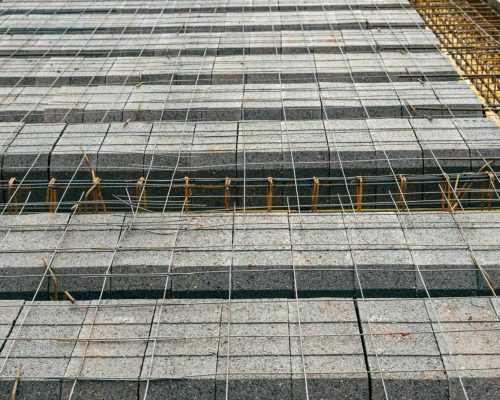 Detail of reinforced concrete slab under construction
